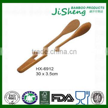 Utensil Sets LFGB,FDA Bamboo BBQ Utensil Tongs Salad Serving Tongs