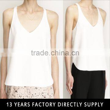 Latest design White summer Tank Tops for women 2016 with cheap price