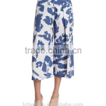 Blue and White Two Piece Blouse and Pants 2016 Ladies Elegant Clothing photo-5