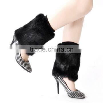 wholesale fashion women fox fur leg warmers