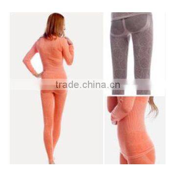 Custom Thermal Underwear Women 2014 Winter Modal Long Johns Underwears Top + Pant Ladies Sey Lace O-neck Seamless Slim Shapewear photo-2