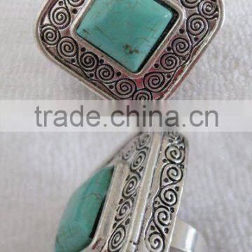 ANTIQUIE SILVER RINGS WITH TURQUOISE STONES