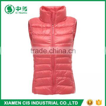 New Arrival Winter Ultralight Thin Stand Collar Women Duck Down Vest photo-2