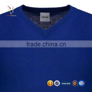 Latest Design Men Blue Cashmere Sweater Pullover Wool Sweater For Men photo-2