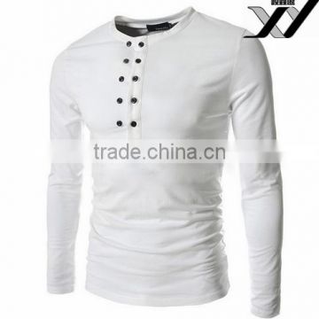 Men long sleeve polo shirt with button