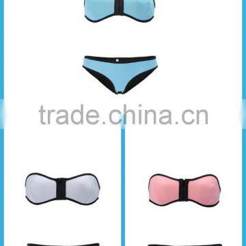 Unique Girls Neno Colored Push Up Strapless Neoprene Bikini photo-2
