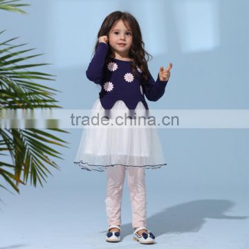 2017 Hotsale Boutique Children's Clothing Spring and Autumn Long-sleeved Girl Dress for 2-8years Kids