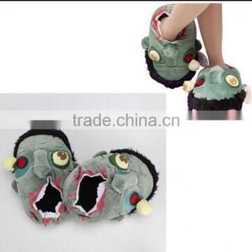 Walson Individu Bloody Mouth Unisex Horrible Zombie Kyonshi Plush Indoor Slippers Shoes photo-2