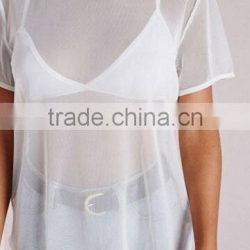 Cheap Sheer Mesh Short Sleeve Women t Shirt Wholesale China photo-6