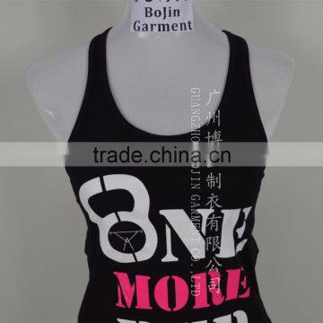 Fashion Design 2015 Cotton Black Color Tanktop Sportwear for Women photo-2