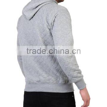 Mens Quilted Plain Hoodie Sweatshirt Winter Jacket photo-3