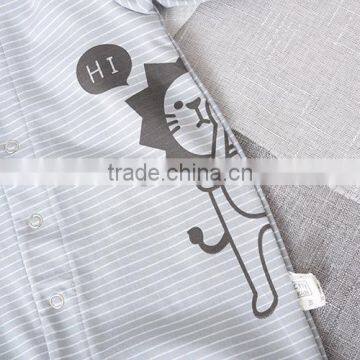 Wholesale Stripe Printing Long Sleeve Baby Cotton Playsuit photo-5