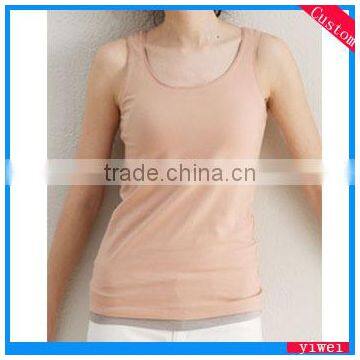 Plain Cotton Skin Coloured Tank Top Vest for Woman