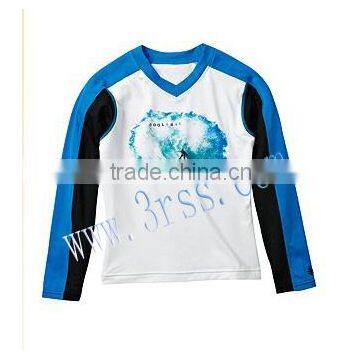 young boy's long sleeve rash guard in white