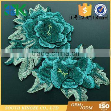 Venise Decor Accessory Sew on 3D Peony Embroidery Applique Motif Patches