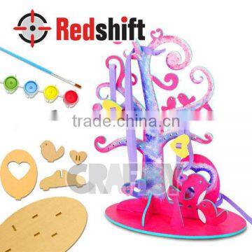 OEM Wooden toys Design your own Love Bird Wooden Jewelry n Holder