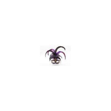 Feather Carnival Venetian Masks With Crystal Masquerade Mask