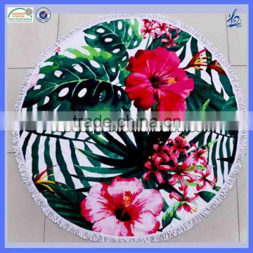 beach towel custom print microfiber round beach towel with fringe 59"