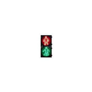 Pedestrian 300mm LED Traffic Signal Lights Black Housing For Trafficlight