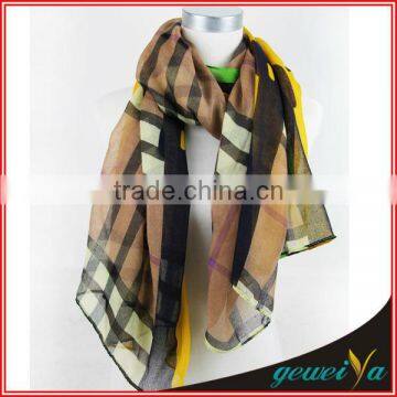 Coffee 110*180cm Stripe Scarf Shawl