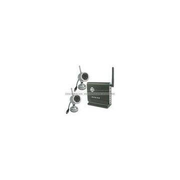 Inesun Wholesale Deluxe Version 2pcs 2.4GHz 1/3 Inch Chip, 12LED Infrared Day&Night Weatherproof Wireless CMOS Color Video&Audio Cameras and Portable 2.4GHz 4Channels Wireless Digital Video Recorder, 128MB SD Card, Security CCTV DVR System Kit
