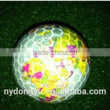 High quality golf globe printed ball / yurg creative golf gift ball/various colors golfballs