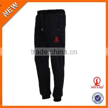 wholesale black men cotton jogger pants/men casual sport wear pants add your owm embroidered logo design H-781