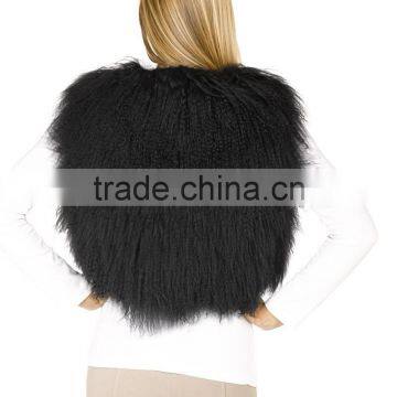 SJ238-01 Canada Fashion Elegant Sheep Fur Vest in Black 2016 photo-4