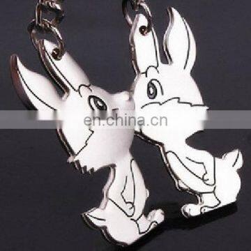 2014 Fashion New Lovely Rabbit Lovers Keychain Couple Valentine's Day Gift