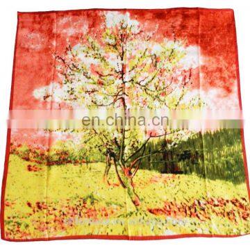 Hot Sales Colorful Elegant Classic 85*85 Square Ladies Silk Scarf