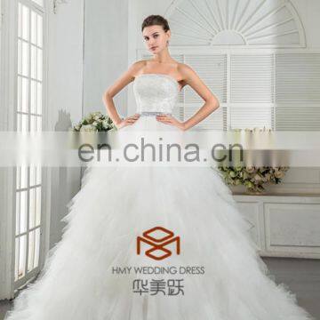 China Supplier New Style Lace Handmade Beaded Strapless Fit Wedding Dress photo-2