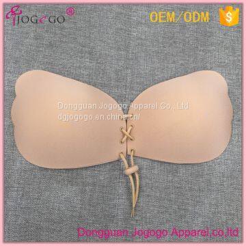 hotsale wing shape backless invisible strapless front closure self-adhesive push up silicone bra