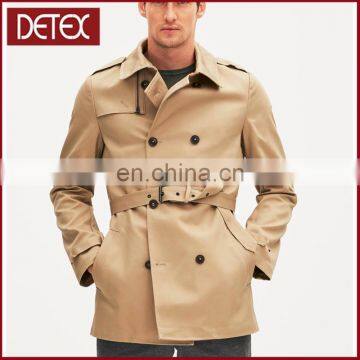 Buckles 100% Cotton Belt Replacement Long Trench Coat Men