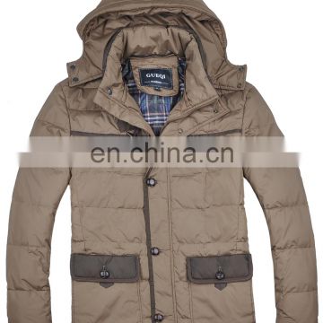 checks lining hooded nylon jacket for men