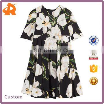 Hot Sale Print Flower Girl Dresses Of 12 Year Girl Without Children Girl Dress