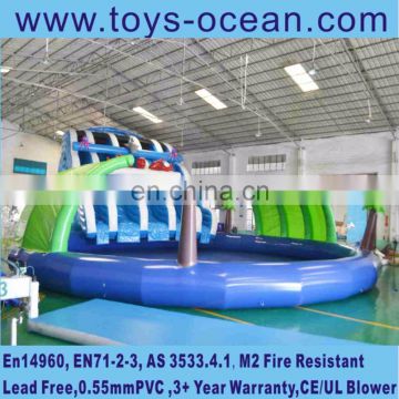 dolphin Inflatable water pool slide ,swimming pool slide