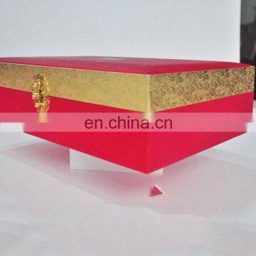 High Quality Customized Matle Buckle Wedding Gift Package Hardcover Paper Box With Gold Paper Insert photo-2