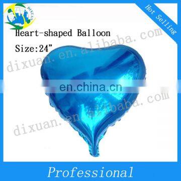 (DX-QQ-0038)24" HEART-SHAPED BLUE FOIL BALLOON