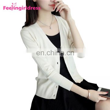 Autumn Long Sleeve Knitted School Wear Ladies Cardigan