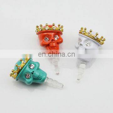 Wholesale Funny decorated skull animal custom cell phone ear cap anti dust plug MCD-0049