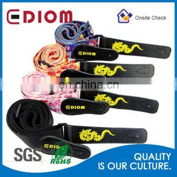 Wholesale OEM Digital Printing Acoustic Bass Real Leather Blank Guitar Strap photo-2