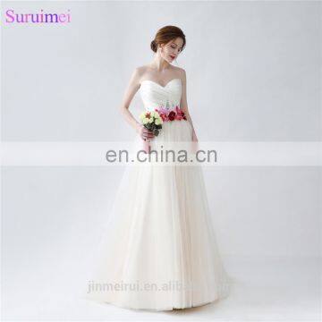 Graceful Latest Design Wedding Event Ivory Tulle With Handmade Flower Sweetheart Off The Shoulder Beaded Long Bridesmaid Dresses