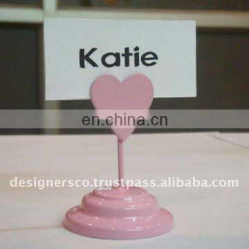 Pink Heart Wedding Favor Place Card Holder