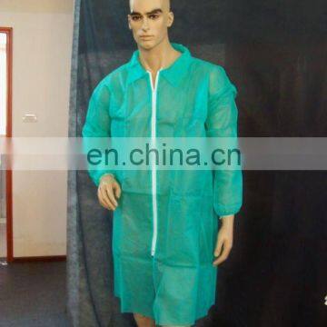 non woven lab coat with zipper