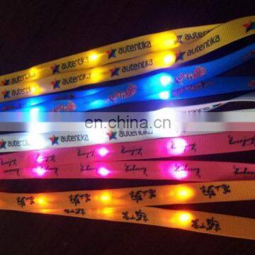 special flash light double layer fashion polyester led lanyard