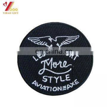 Circle/round shape embroidered badge/iron on style embroidered badges