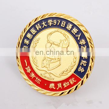 Round shape soft enamel customized metal lapel pin badge