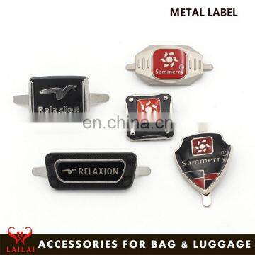 New fashion metal accessories custom metal logo plate for handbags