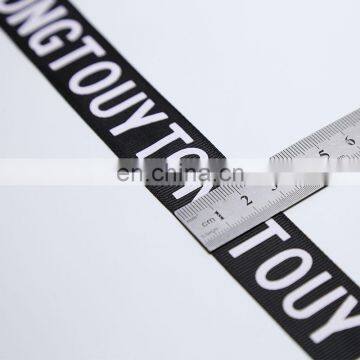 Fashion Custom Nylon 2.5 cm Black White Rosy Word Printed Ribbon