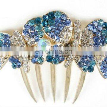 2013 newest fashion alloy rhinestone hair comb fork